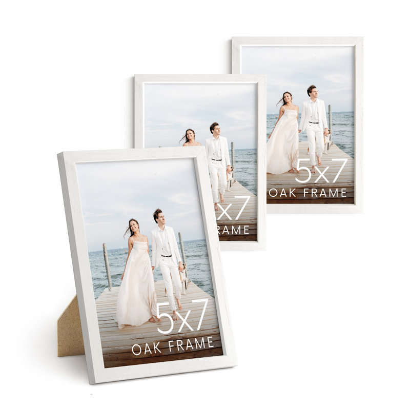 Cadre photo en bois, 5 po x 7 po, Blanc