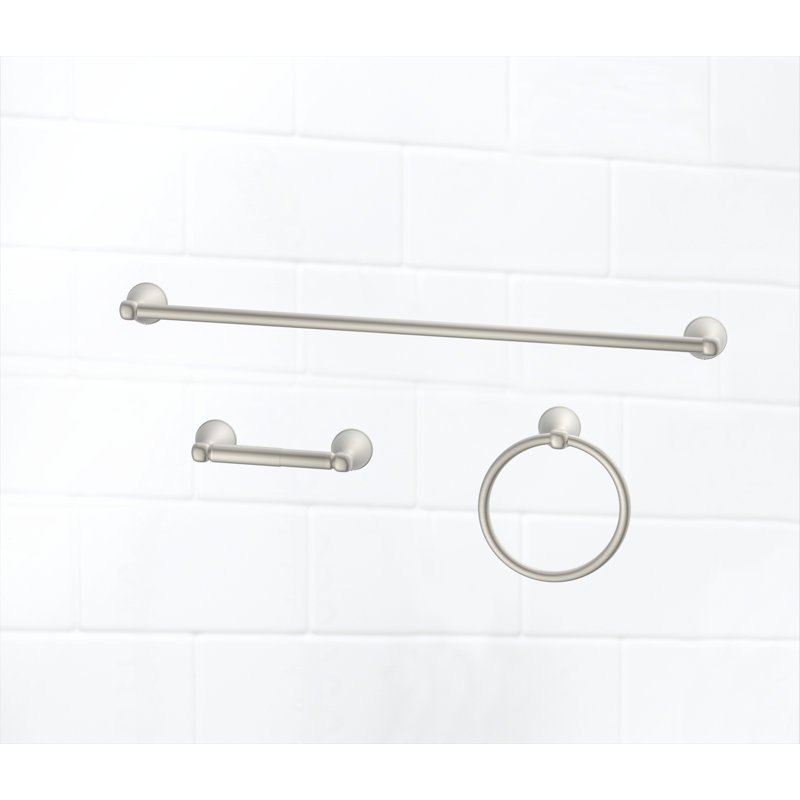 Ensemble de quincaillerie de salle de bain 3 pièces, Nickel brossé