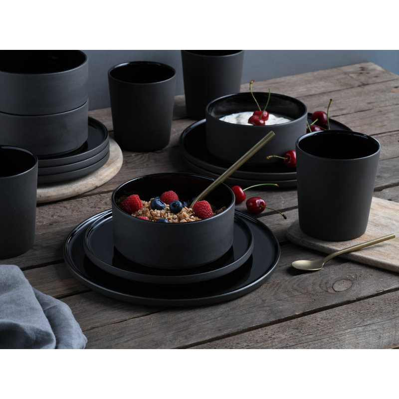 Future Black, 16-Piece Dinnerware Set