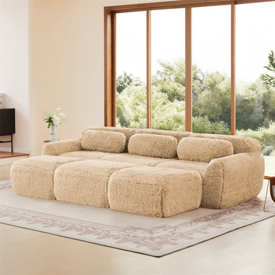 114.6" 3-Seater Sofa with Ottoman