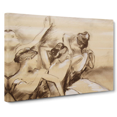 CAN1848CAN Study Of Ballet Ballerina Dancers Vol.1 by Edgar Degas - Wrapped Canvas Painting