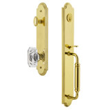 Arc Handleset with Single Cylinder Deadbolt and Baguette Crystal Door Knob and Rosette