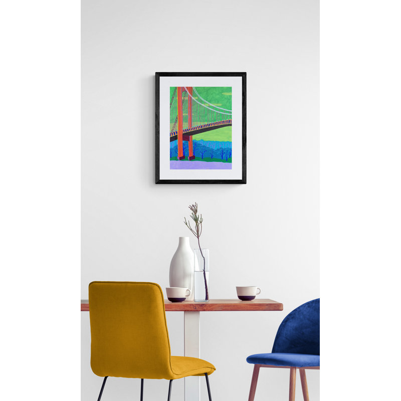 Verrazzano-Narrows Bridge Print by Sue Graef, Black Framed Paper, 21.25" H x 17.25" W