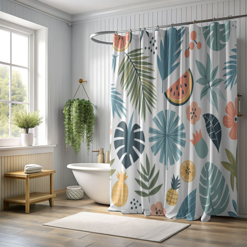 Rideau de douche standard 1 pièce Simple Island Touch, H 74 po x l 40 po