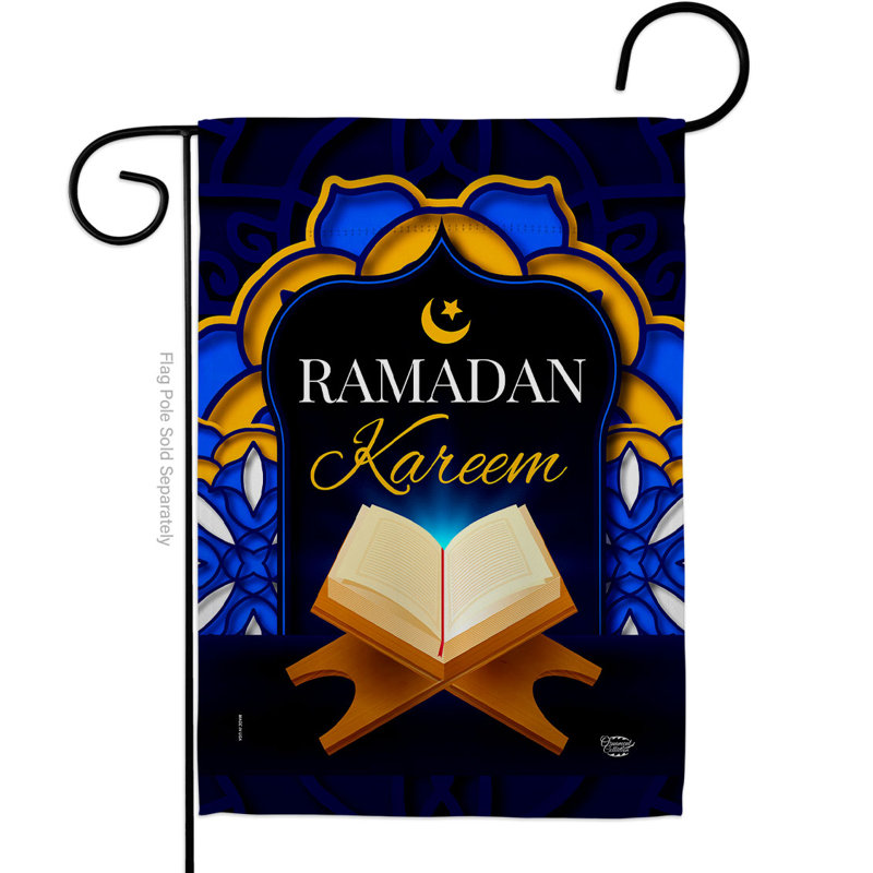 Drapeau de maison Happy Ramadan, H 18,5 po x l 13 po