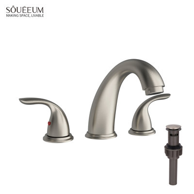 Widespread 2-handle Bathroom Faucet with Drain Assembly