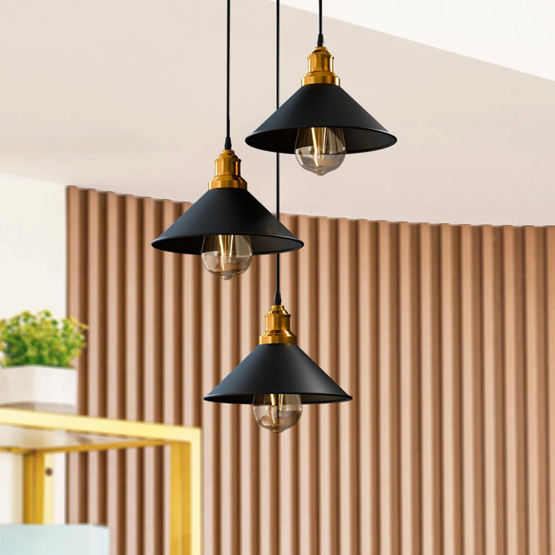 3 - Light Black Cone Pendant