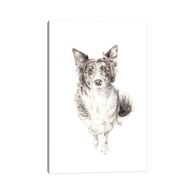 Border Collie by Wandering Laur - Wrapped Canvas Painting, 101.6 cm H x 66.04 cm W x 1.91 cm D