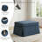 Upholstered Navy Skirted Rectangular Storage Ottoman with Lift-Top (Set of 2)-413304215