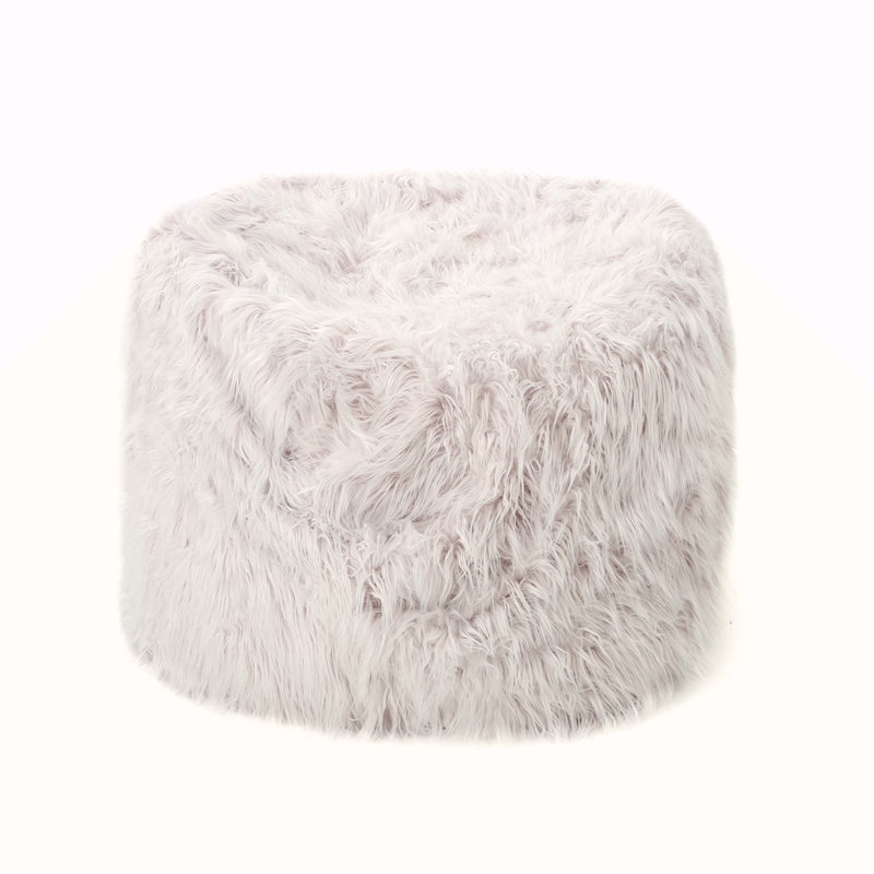 5 Foot Rounded Faux Fur Bean Bag, Lavender
