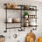 Industrial Pipe Shelf 3 Tier And 2 Tier Wall Mounted Shelves  36In Wood Display Shelves, And 3 Additional Hooks,Farmhouse Kitchen Bar Shelf, DIY Bookshelf Unit Hanging Wall Shelves For Bedroom...