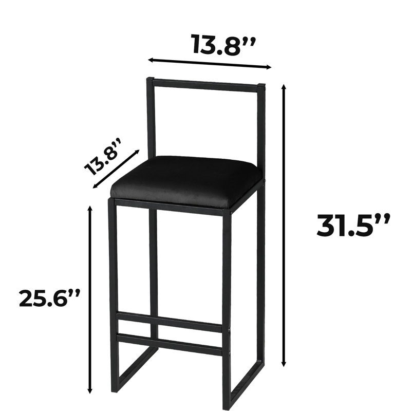 Metal Bar Stool, Black