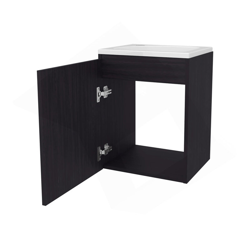 Wengue Bathroom Vanity With Integrated Sink, Dark Brown