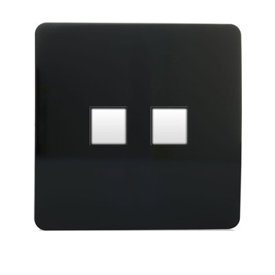Amdanda Trendi Switch 2 Gang RJ45 Cat 5e PC Ethernet Socket