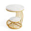 Table de chevet, table de bout, table d'appoint, canapé rond en faux marbre