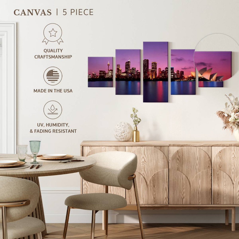 Sydney Night Skyline, 24" H x 55" W