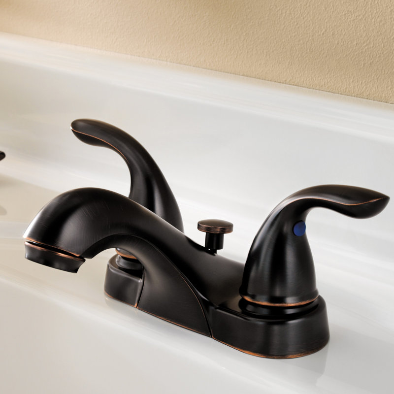Pfirst Series Centerset Standard Bathroom Faucet with Drain Assembly, Tuscan Bronze