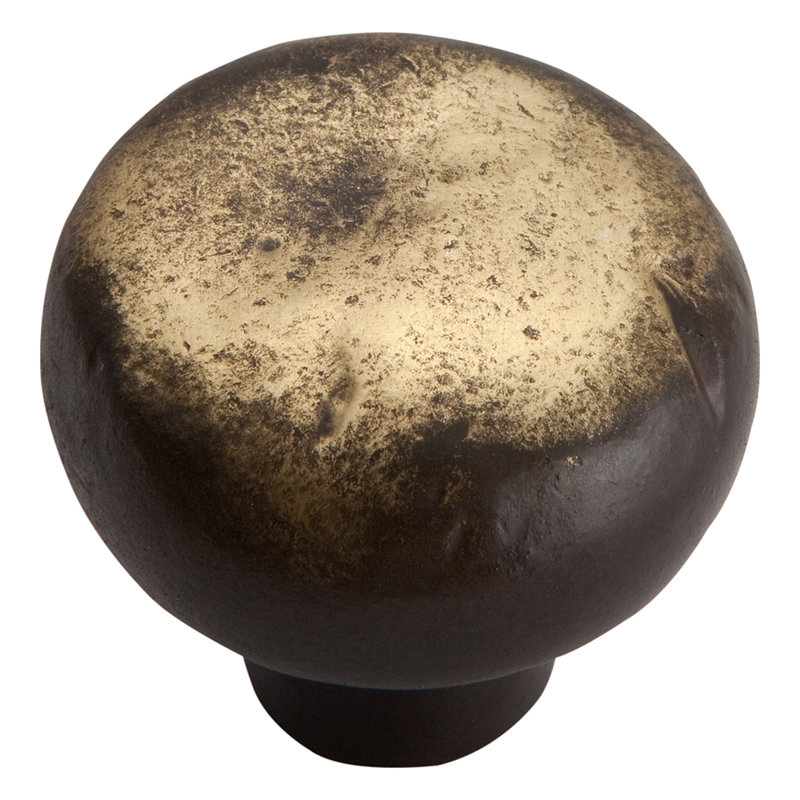 Distressed 1 3/8" Diameter Round Knob, Antique Bronze