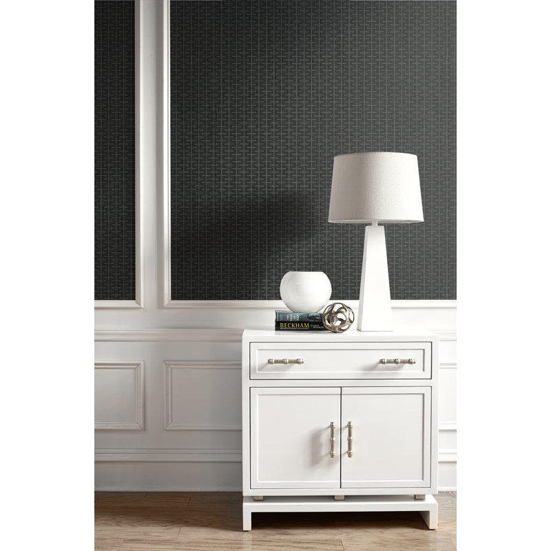 Zambrano 10.05m x 53cm Textured Metallic Finish Wallpaper Roll, Black/Charcoal
