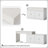 60.4" W White  Stretchable Stationary Kitchen Island Table With Painted Stone Countertop & Extended Dining Table