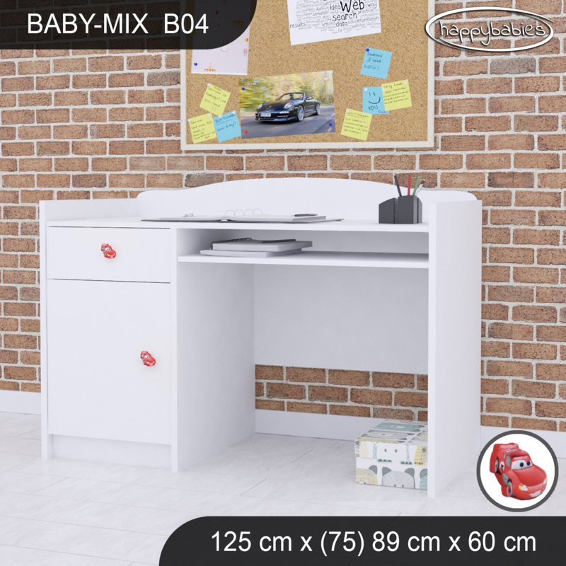 125cm Computer Desk, White