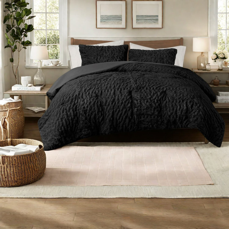 Ensembles de literie luxueux en fausse fourrure, édredon en polyester pour toutes les saisons