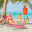 Chaise longue pliante Outsunny, chaise longue de bronzage avec dossier inclinable, siège en filet respirant et appui-tête pour la plage, la cour, le patio, le rose-1846319570