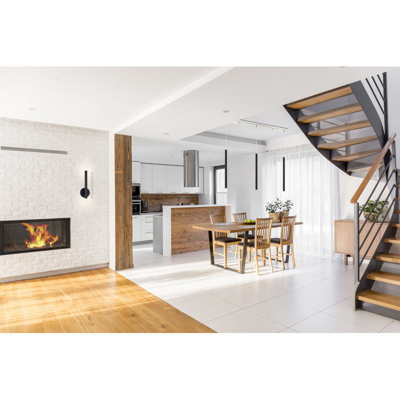 Luminaire suspendu linéaire à 3 lumières pour îlot de cuisine Bowning, Blanc mat, Nickel brossé