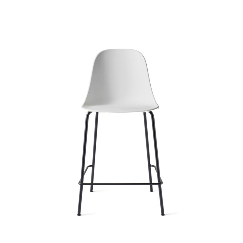 Harbour Upholstered Bar Stool with Metal Frame, Dakar 0842 Black Genuine Leather, Counter Stool (24.8" Seat Height)