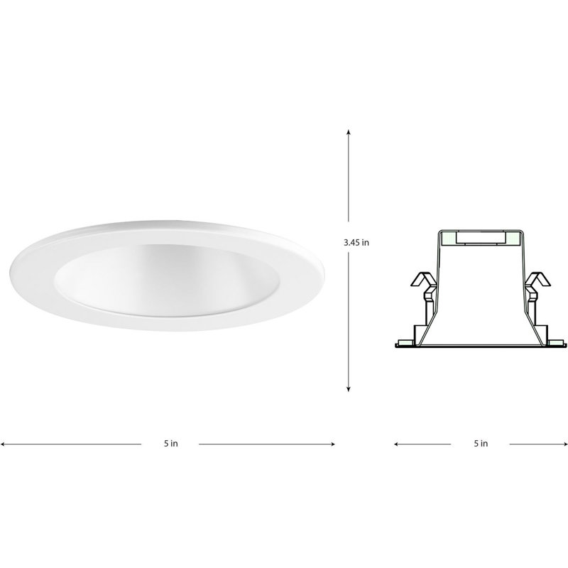White Aluminum 4" LED Recessed Open Shower Trim