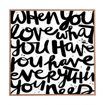 Impression d’art textuel sur toile Kal Barteski si you Love
