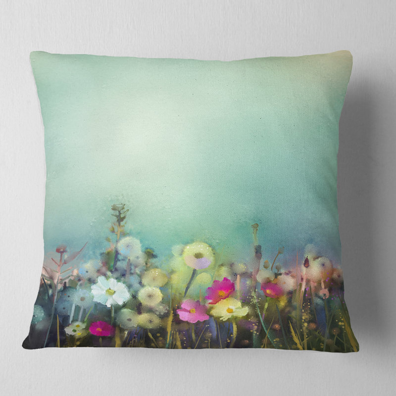 Coussin Dandelion Poppy and Daisy, 16 po x 1 po, Carré