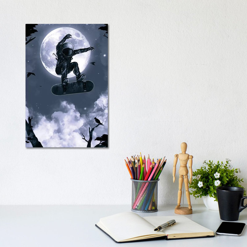 Space Skate by Nicebleed - Wrapped Canvas Print, 30.48cm H x 20.32cm W x 1.91cm D