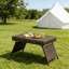 Table portable pliante en osier, brun-1663691482