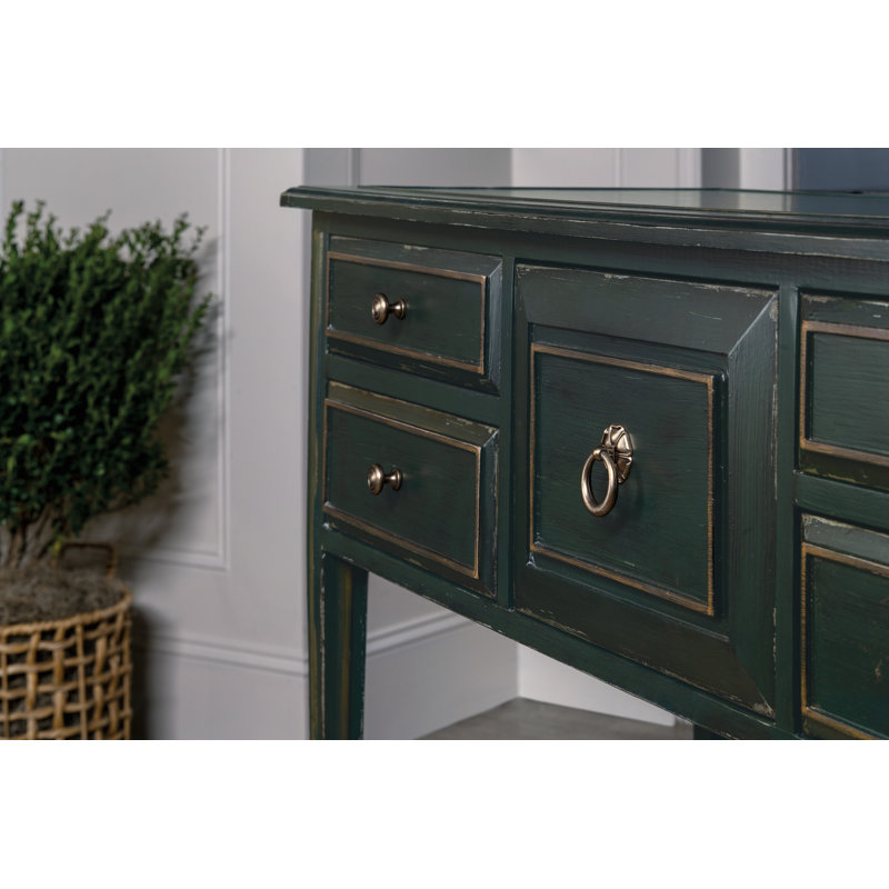 Charleston Green 48'' Rustic Wood Console Table with Storage