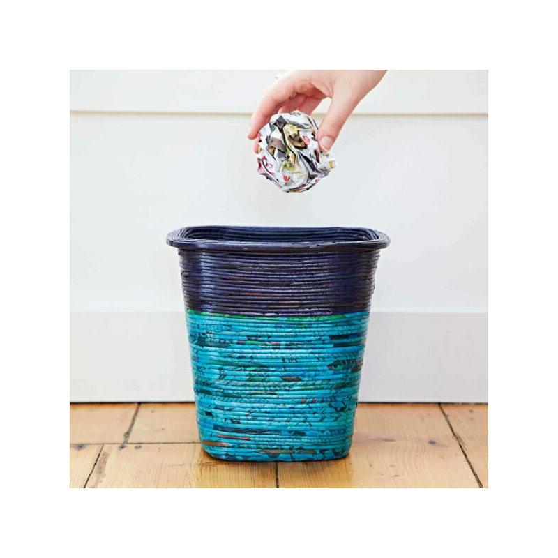 Paper High Decorative Basket, Blue