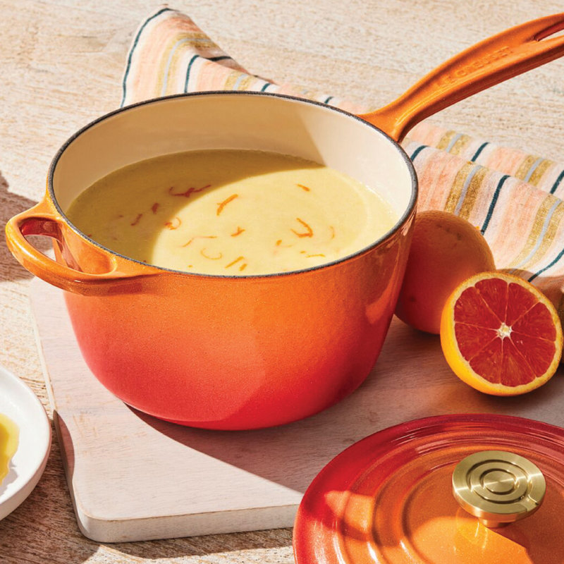 Le Creuset Signature Round Saucepan With Crucible Knob, 2.25 Qt. - Flamme Dorée