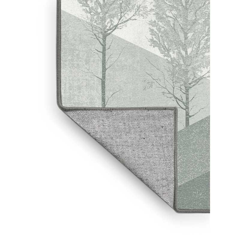 Tapis de couleur unie ovale minimaliste lavable à la machine en beige - reliure grise, Rond 7 pi