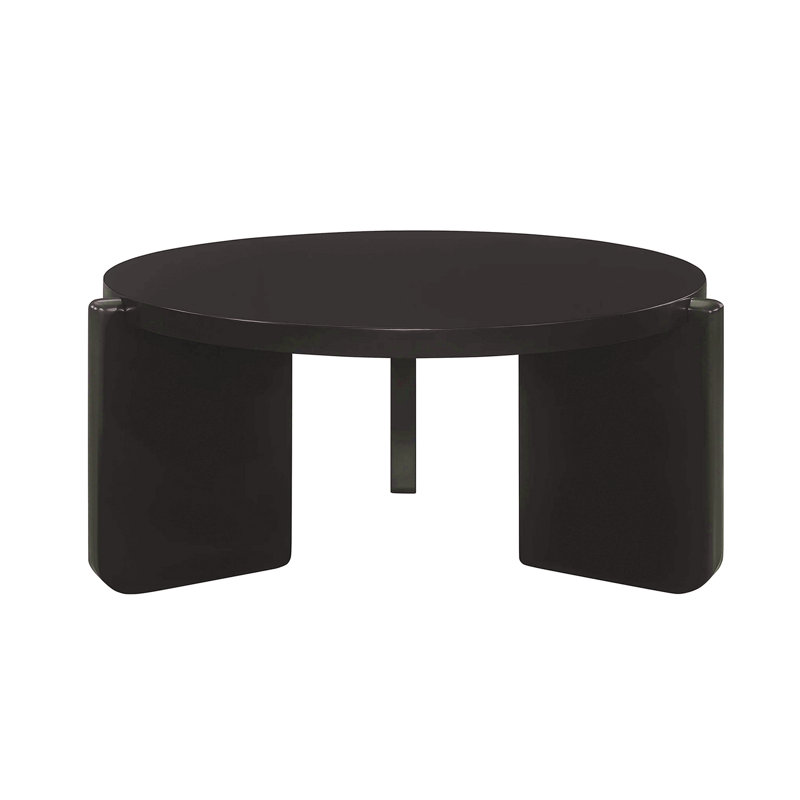 Table basse ronde en bois, noire