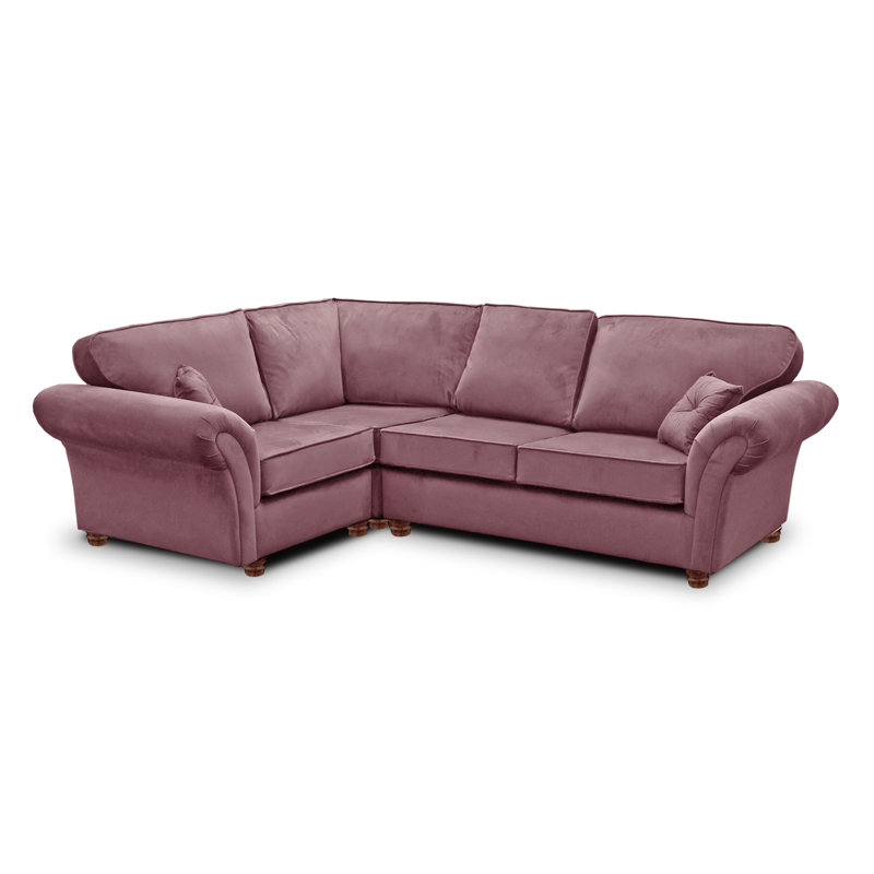 Lila 4 Seater Velvet Corner Sofa , Left Hand Facing, Lavender