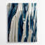 Diagonale rayures bleu marine ivoire gris, art mural en métal-1842625246