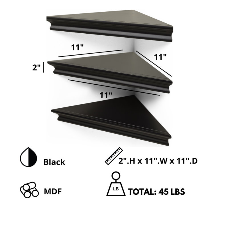 Tablette murale de coin triangle Hemphill