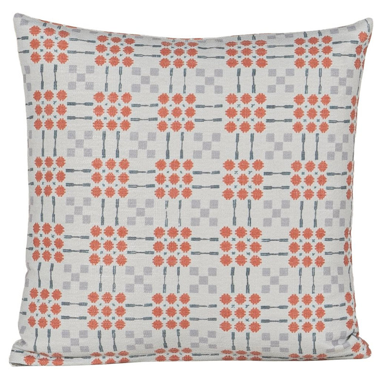 Gridwork Geometric Accent Pillow, Rectangle 12"H x 21"W, Blue, Polyester