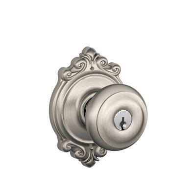 Georgian Knob with Brookshire Trim Keyed Entry Lock