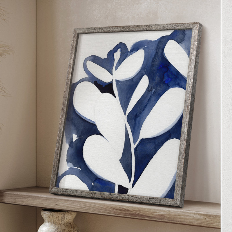 Bleu Eucalyptus II, reproduction encadrée - bois massif, H 15 po x l 12 po