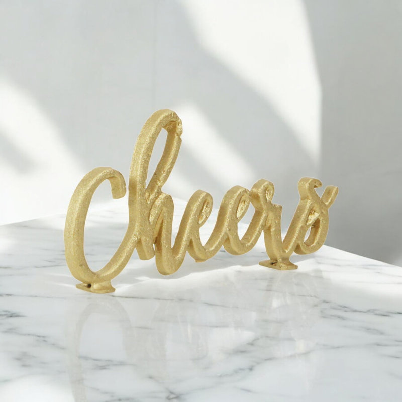 Cendrillon Text & Numbers Figurines & Sculptures, Gold