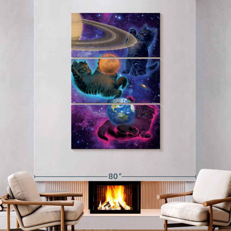 Brampt Cosmic Kittens, 74" H x 48" W