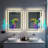 Lighted Bluetooth Speaker Mirror, Tempered Glass Bathroom Mirror With Anti-Fog, Dimmable 3-Color Front & Backlit Led Lights, Smart Touch & Memory For Wall Vanity-1283930775
