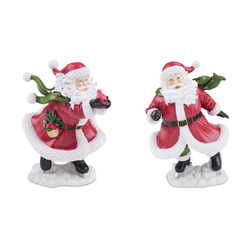 Figurine Windy Santa avec cardinal (ensemble de 2)
