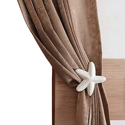 Metal Nautical Starfish Curtain Holdback & Curtain Holder For Home, Bedroom & Office (Starfish Set Of 4)